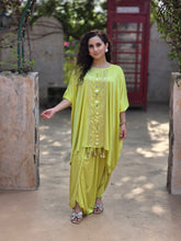 Dhoti drape neon green